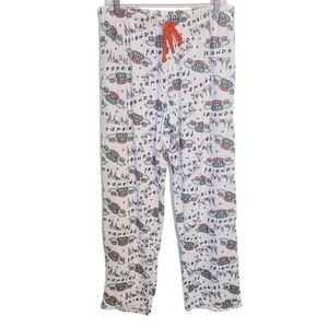 Friends | Women's White Novelty Printed Pajama or Lounge Pants (Size Medium)
